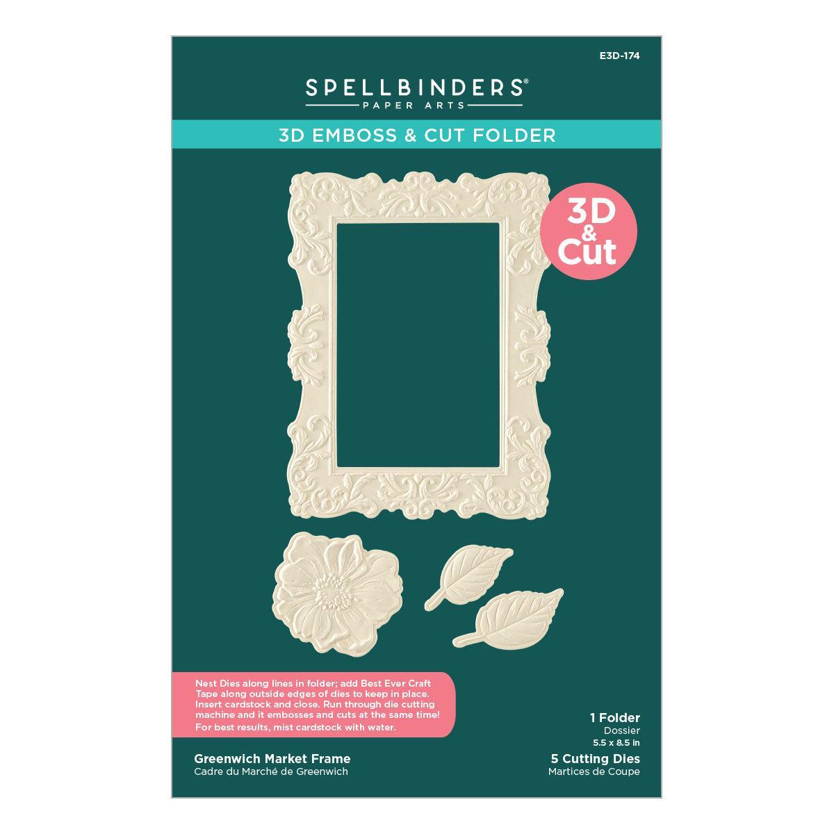 Spellbinders - Simply Made Collection - 3D Embossing Folder - Greenwich Market Frame-ScrapbookPal