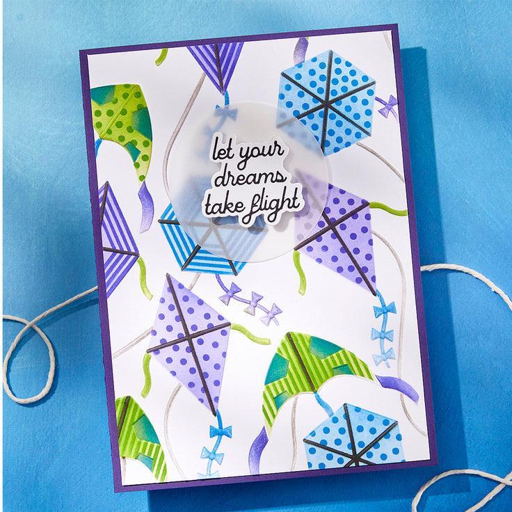 Spellbinders - Sky's the Limit Collection - 3D Embossing Folder - Flying Kites-ScrapbookPal