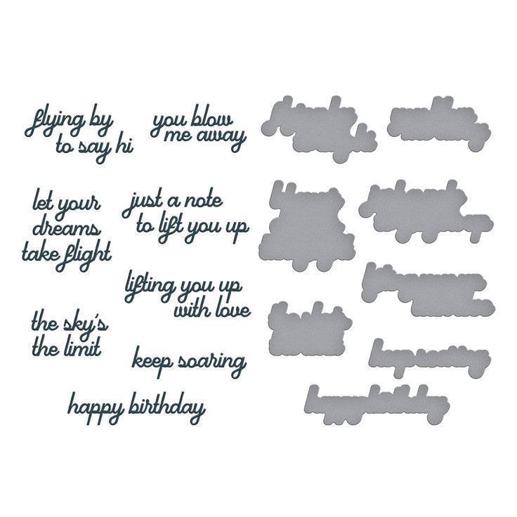 Spellbinders - Sky's the Limit Collection - Press Plates &amp; Dies - Soaring Sentiments-ScrapbookPal