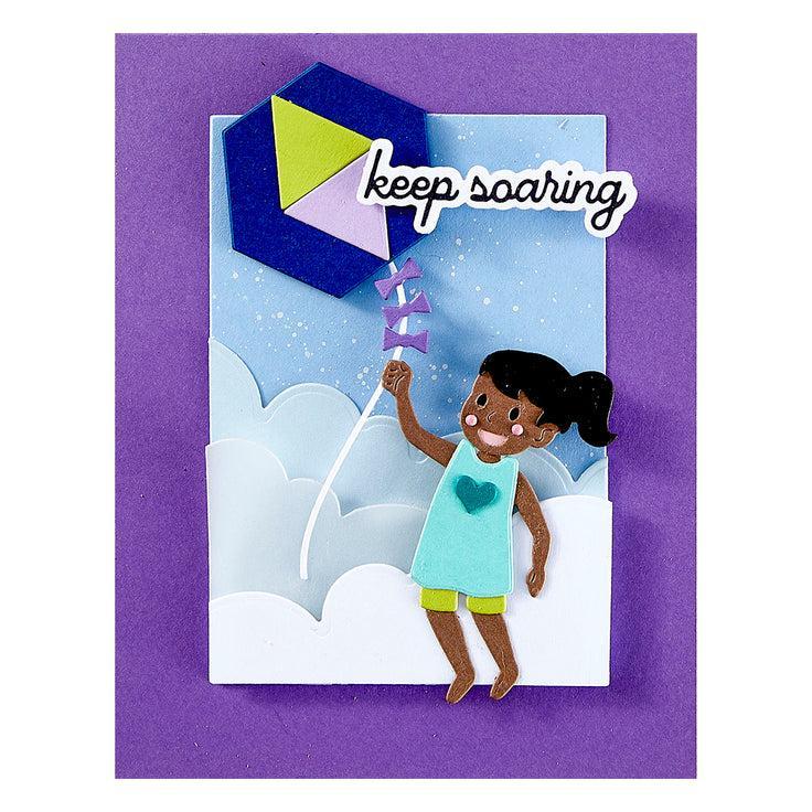 Spellbinders - Sky's the Limit Collection - Press Plates &amp; Dies - Soaring Sentiments-ScrapbookPal