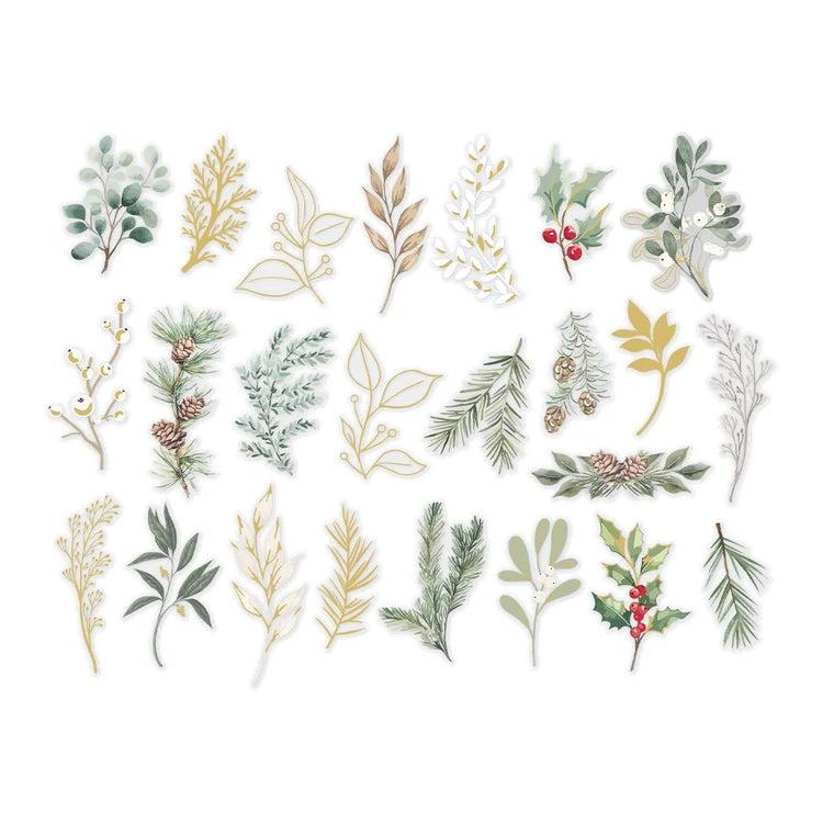 Spellbinders - Sleigh Bells Ring Collection - Clear Foliage Stickers-ScrapbookPal
