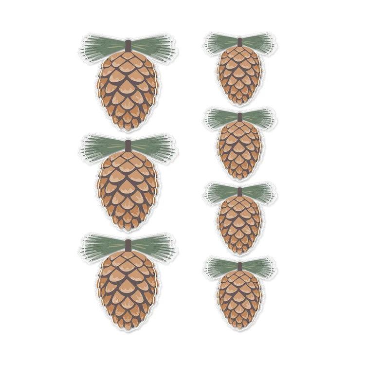 Spellbinders - Sleigh Bells Ring Collection - Dimensional Acetate Stickers - Pinecones-ScrapbookPal