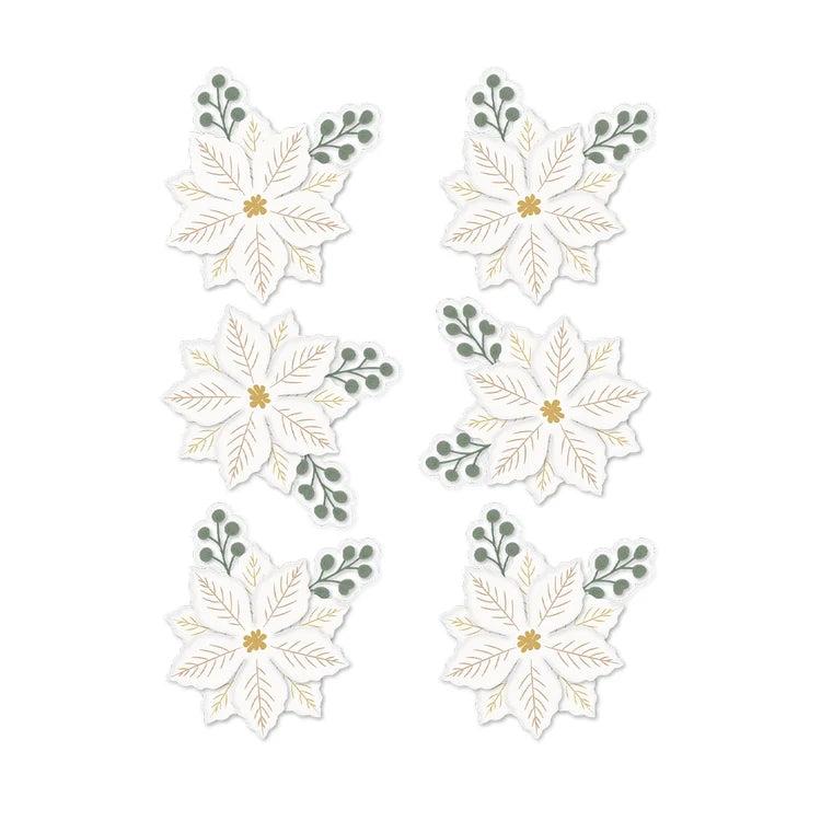 Spellbinders - Sleigh Bells Ring Collection - Dimensional Acetate Stickers - Poinsettias-ScrapbookPal