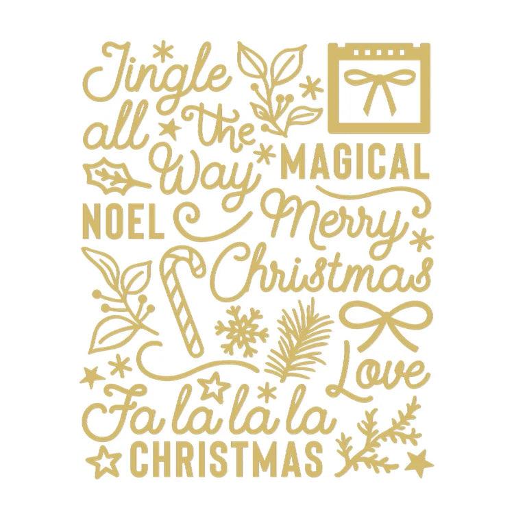 Spellbinders - Sleigh Bells Ring Collection - Foil Puffy Stickers-ScrapbookPal