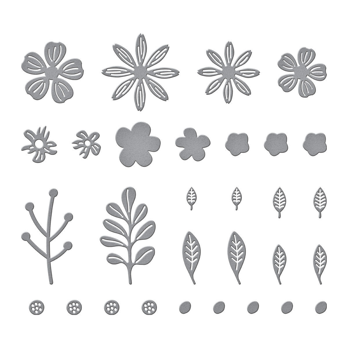 Spellbinders - Slimline Collection - Dies - Mini Blooms and Sprigs-ScrapbookPal