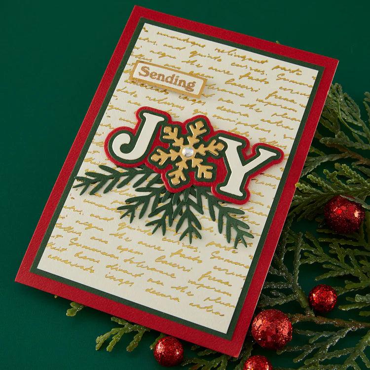 Spellbinders - Snowflake Kisses Collection - Clear Stamps & Dies - Snowflake Joy-ScrapbookPal