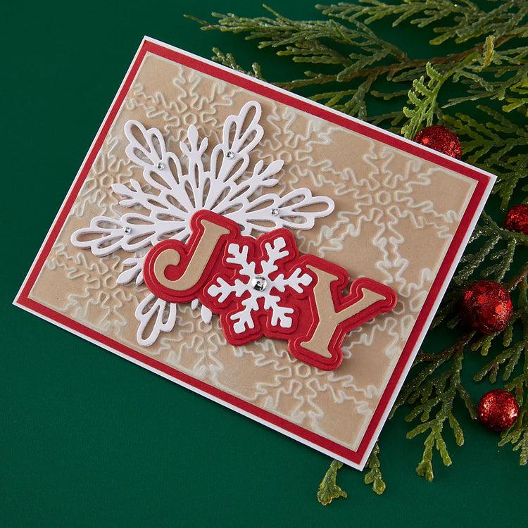 Spellbinders - Snowflake Kisses Collection - Clear Stamps & Dies - Snowflake Joy-ScrapbookPal