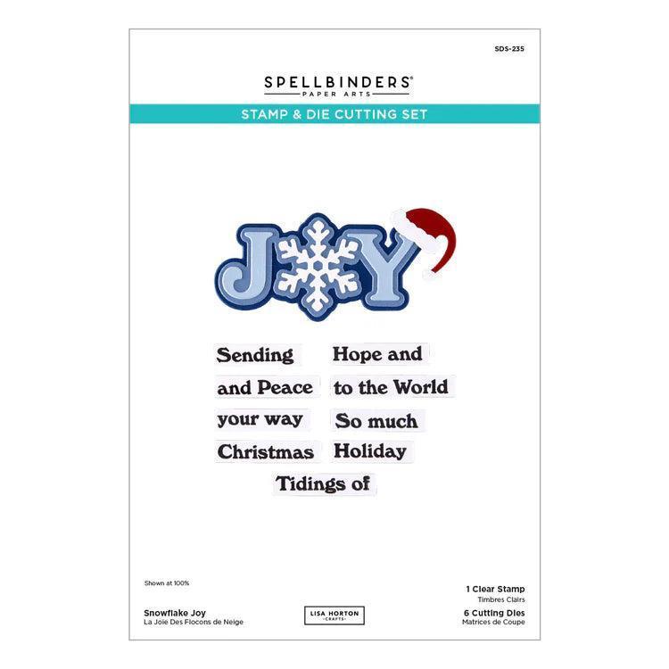 Spellbinders - Snowflake Kisses Collection - Clear Stamps & Dies - Snowflake Joy-ScrapbookPal