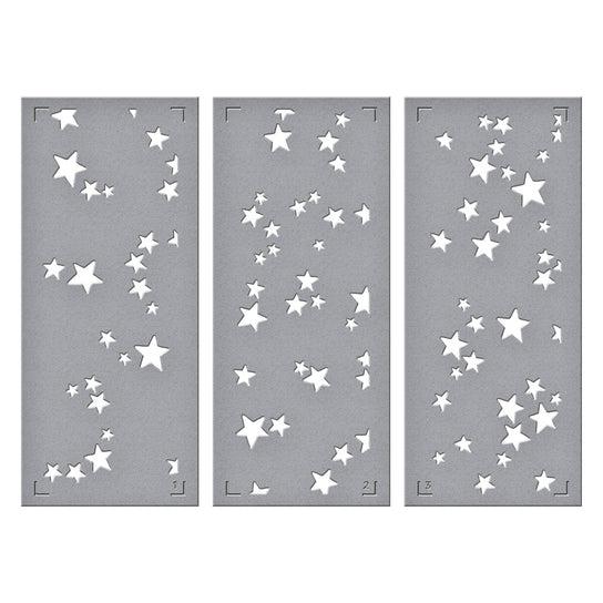 Spellbinders - Space Adventure Collection - 3D Embossing Folder &amp; Stencils Set - Starry Night-ScrapbookPal
