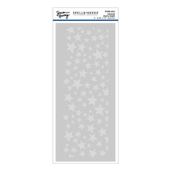 Spellbinders - Space Adventure Collection - 3D Embossing Folder &amp; Stencils Set - Starry Night-ScrapbookPal