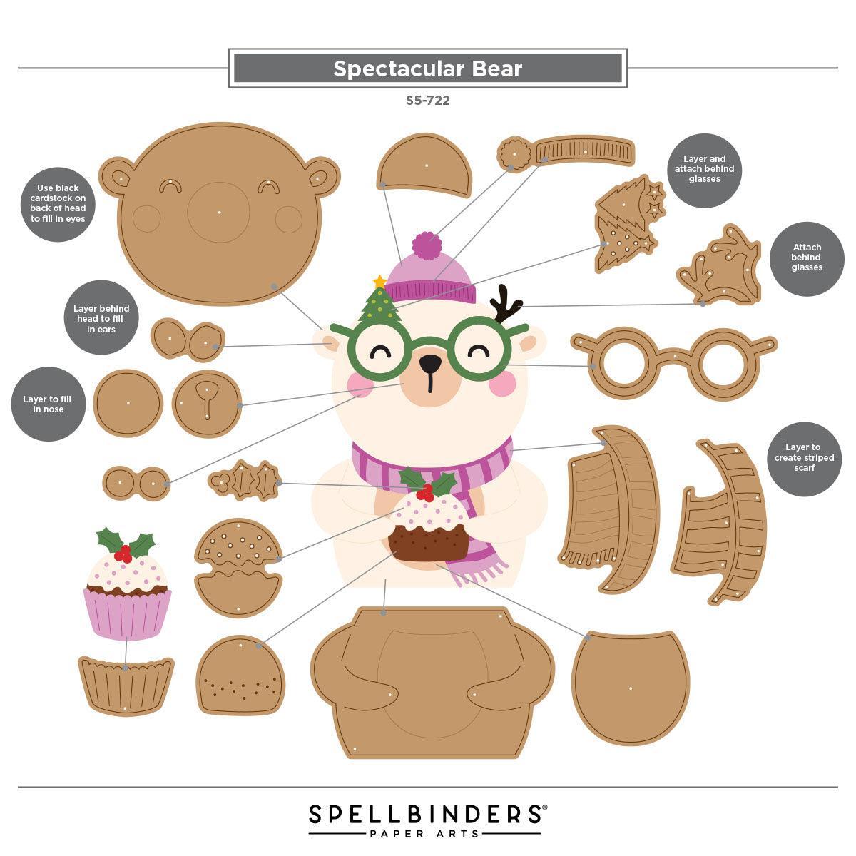 Spellbinders - Spectacular Christmas Collection - Dies - Spectacular Bear-ScrapbookPal