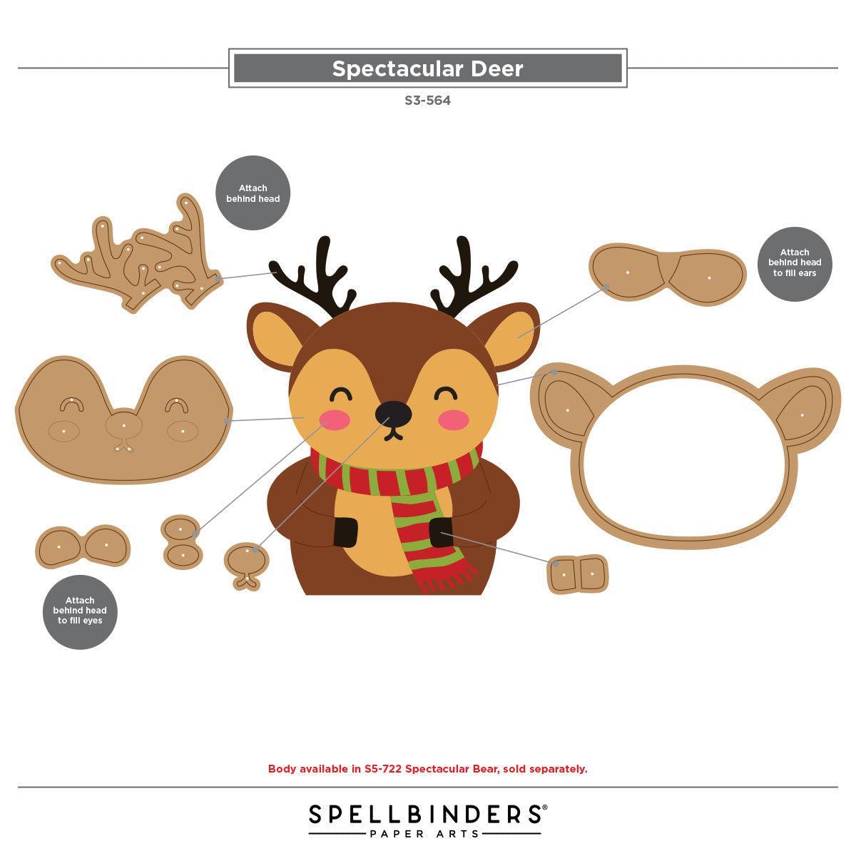Spellbinders - Spectacular Christmas Collection - Dies - Spectacular Deer-ScrapbookPal