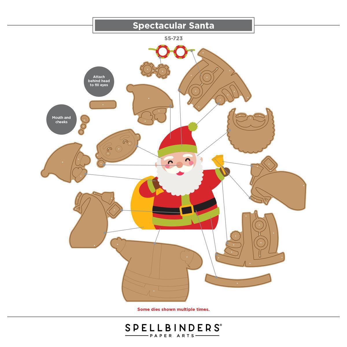 Spellbinders - Spectacular Christmas Collection - Dies - Spectacular Santa-ScrapbookPal