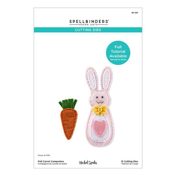 Spellbinders - Spring Felt Stitch &amp; Create Collection - Dies - Felt Carrot Companion-ScrapbookPal
