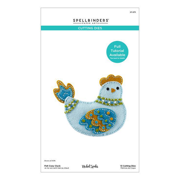 Spellbinders - Spring Felt Stitch &amp; Create Collection - Dies - Felt Cozy Cluck-ScrapbookPal