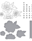 Spellbinders - Spring in Kyoto Collection - Press Plates & Dies - Blossoms & Sentiments-ScrapbookPal