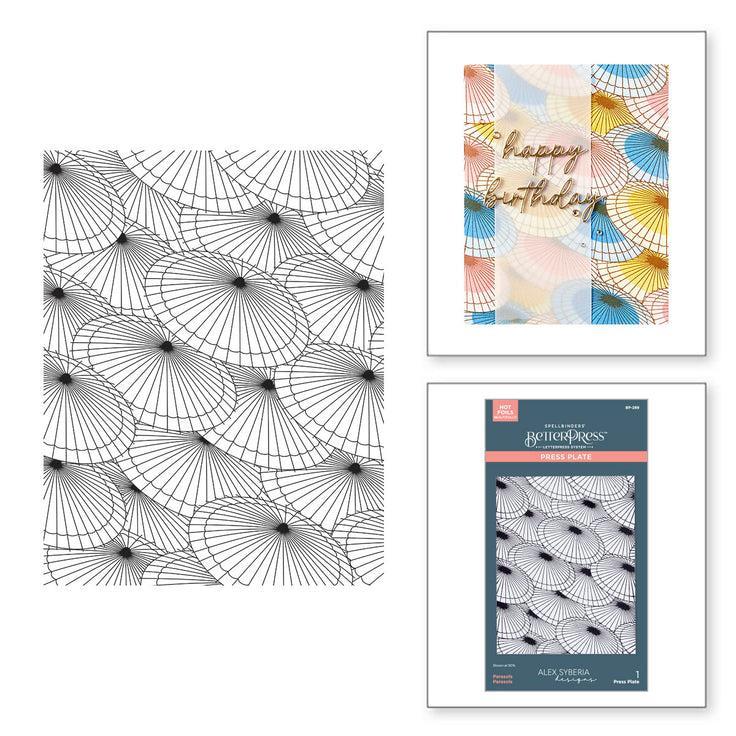 Spellbinders - Spring in Kyoto Collection - Press Plates - Parasols-ScrapbookPal
