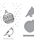 Spellbinders - Starry Holiday Collection - Registration Press Plates & Dies - Merry, Merry, Merry Bird-ScrapbookPal