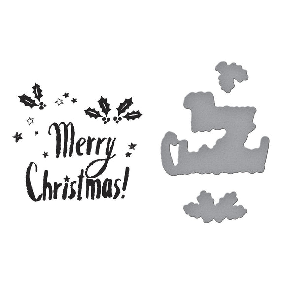 Spellbinders - Starry Holiday Collection - Registration Press Plates &amp; Dies - Starry Merry Christmas-ScrapbookPal