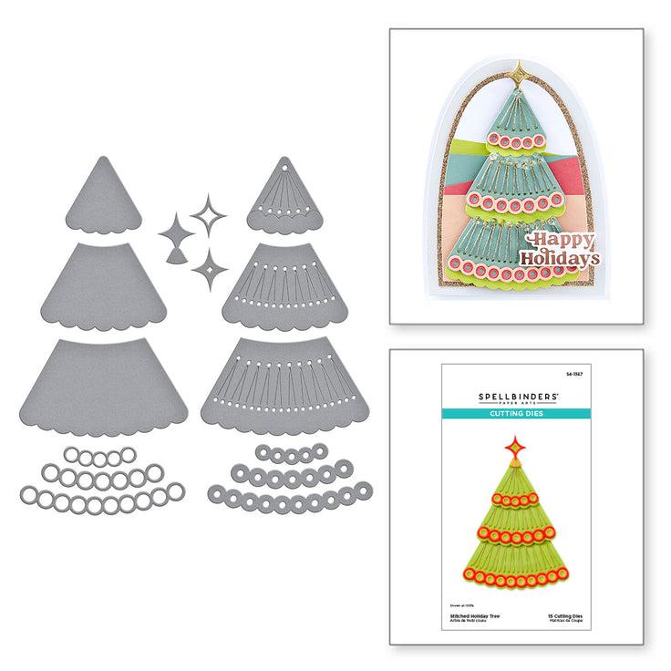 Spellbinders - Stitched Bright Collection - Dies - Stitched Holiday Tree-ScrapbookPal