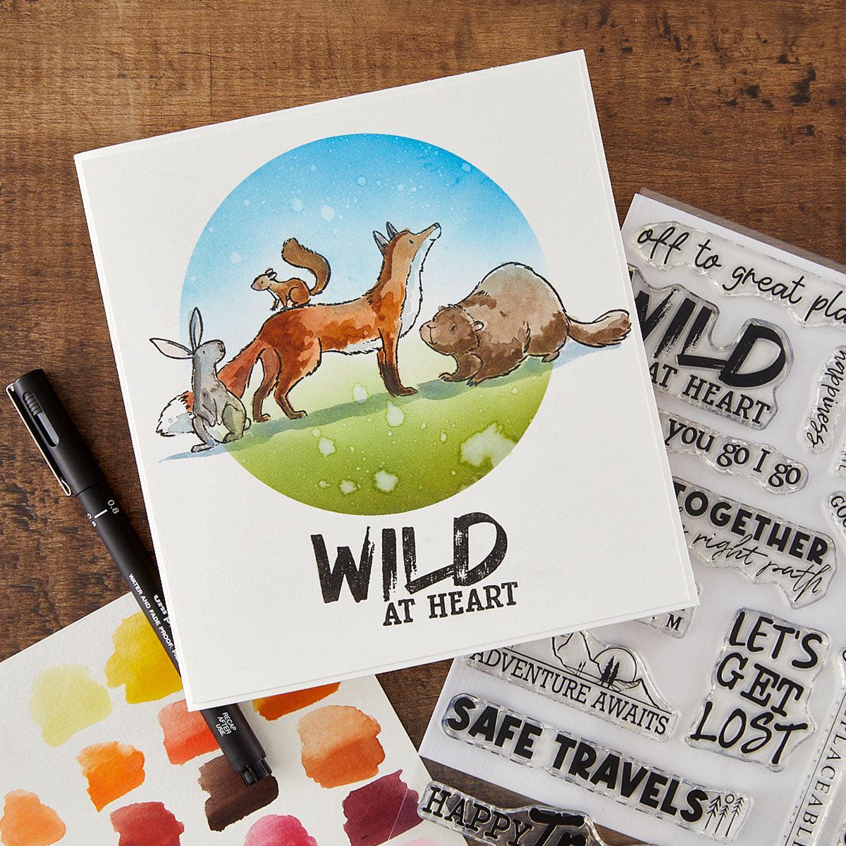 Spellbinders - Storybook Illustrations Collection - Clear Stamps - Wild Friends-ScrapbookPal
