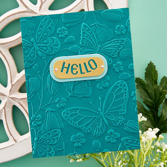 Spellbinders - Stylish Ovals Collection - 3D Embossing Folder - Beautiful Butterflies-ScrapbookPal