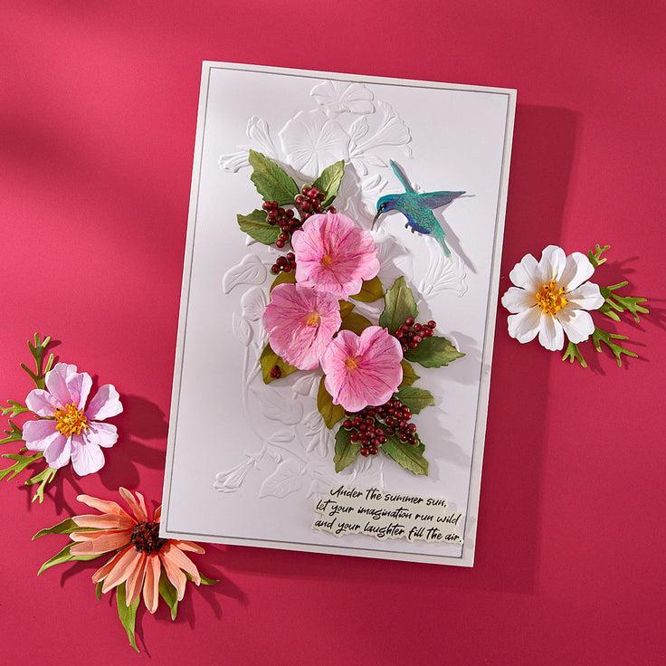 Spellbinders - Summer Solstice Garden Collection - Dies - Petunia and Hummingbird-ScrapbookPal