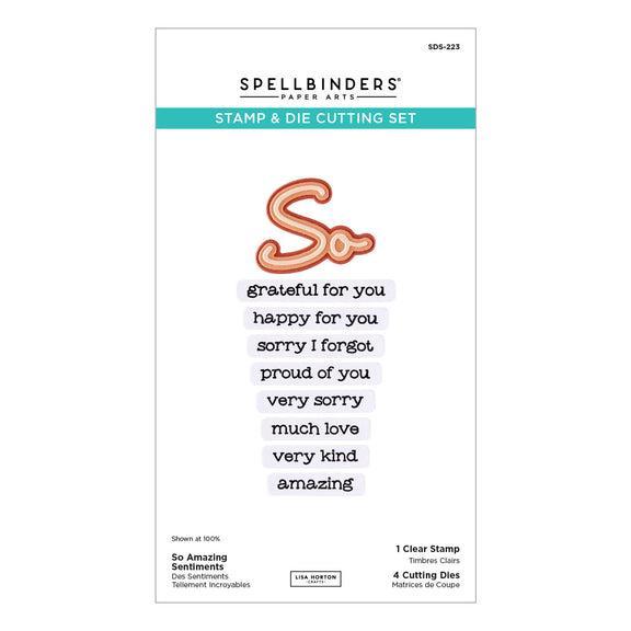 Spellbinders - Summertime Collection - Clear Stamps &amp; Dies - So Amazing Sentiments-ScrapbookPal