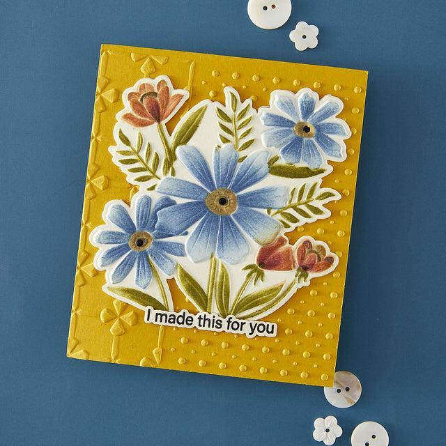 Spellbinders - Tabbed Classic Collection - 3D Embossing Folder - Polka Dot &amp; Posy Duo-ScrapbookPal