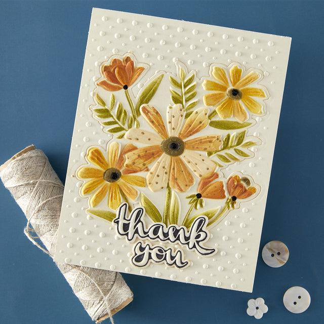 Spellbinders - Tabbed Classic Collection - 3D Embossing Folder - Polka Dot &amp; Posy Duo-ScrapbookPal