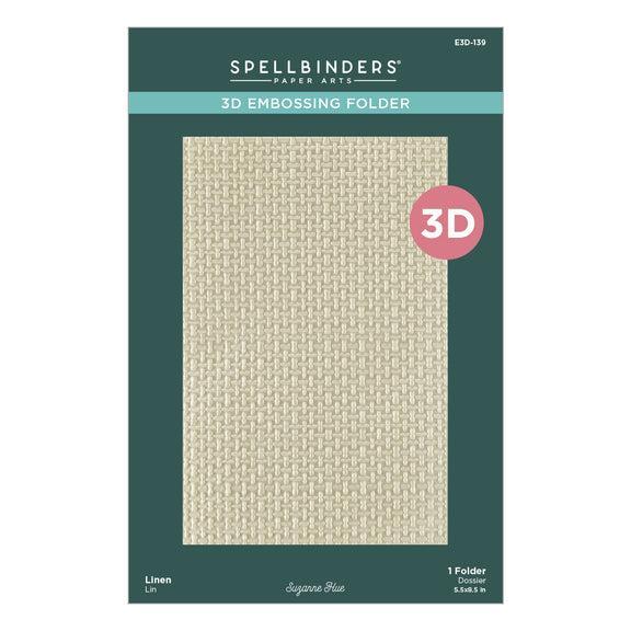 Spellbinders - Texture &amp; Foliage Collection - 3D Embossing Folder - Linen-ScrapbookPal