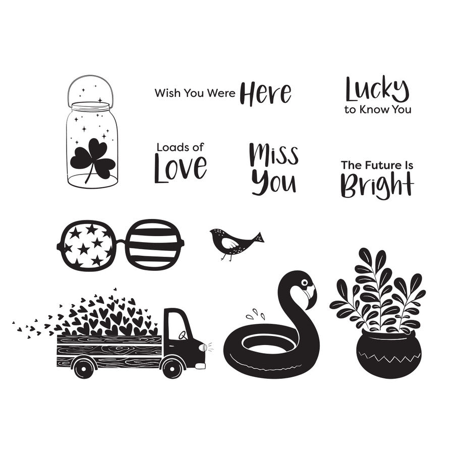 Spellbinders - The Cardmaker III Collection - Clear Stamps - Many Greetings-ScrapbookPal