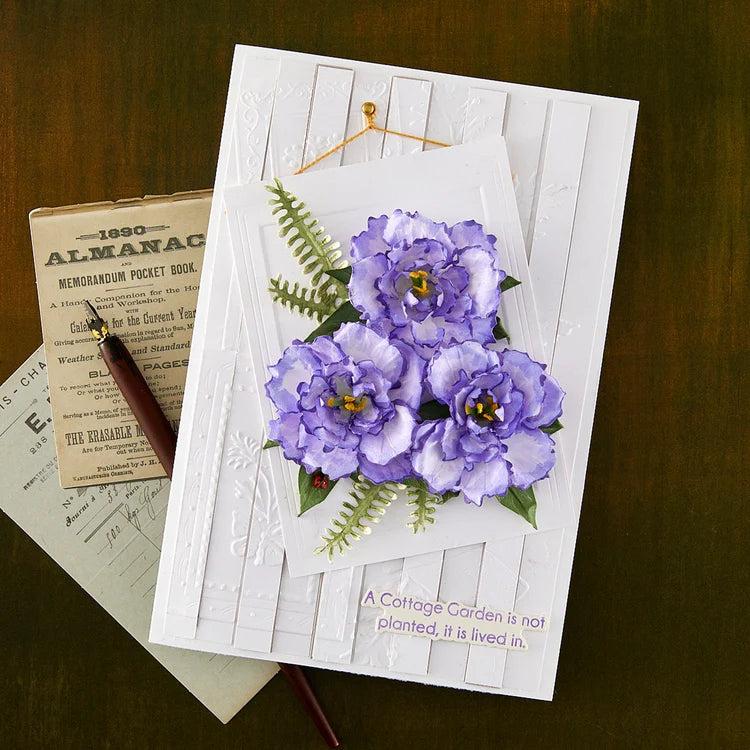 Spellbinders - The Cottage Garden Collection - Letterpress + Foil Plate &amp; Dies - The Cottage Garden Sentiments-ScrapbookPal