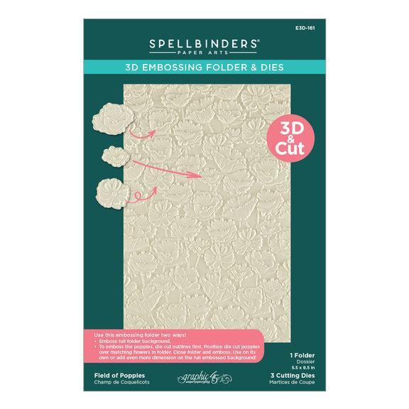 Spellbinders - The Wonder of Oz Collection - 3D Emboss &amp; Cut Folder - Field of Poppies-ScrapbookPal