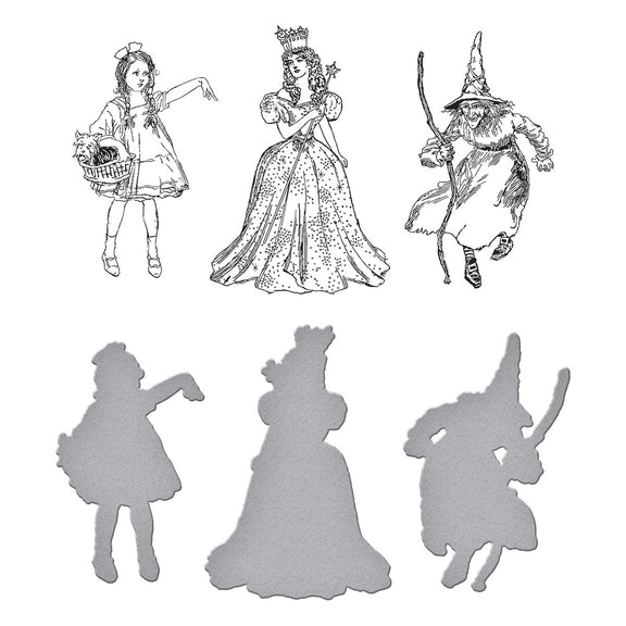 Spellbinders - The Wonder of Oz Collection - Press Plate &amp; Dies - Dorothy &amp; the Witches-ScrapbookPal