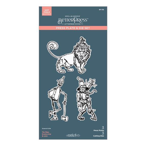Spellbinders - The Wonder of Oz Collection - Press Plate &amp; Dies - Tin Man, Scarecrow &amp; Lion-ScrapbookPal