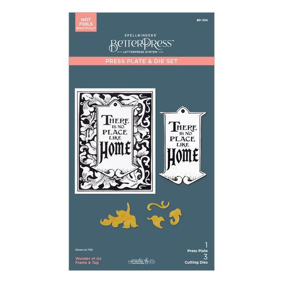 Spellbinders - The Wonder of Oz Collection - Press Plate &amp; Dies - Wonder of Oz Frame &amp; Tag-ScrapbookPal