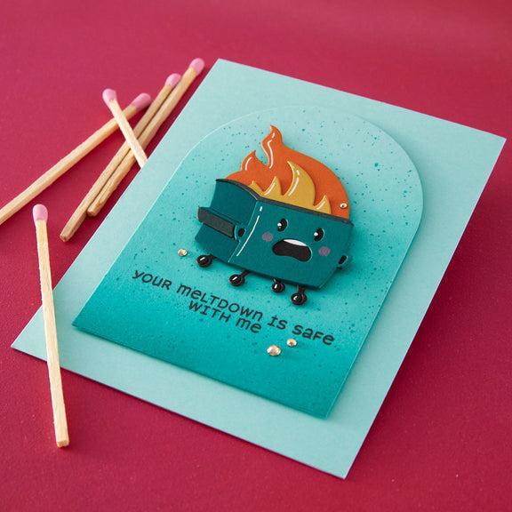 Spellbinders - This is Life Collection - Clear Stamps &amp; Dies - Dumpster Fire Clear-ScrapbookPal
