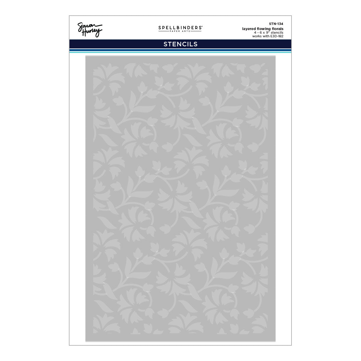 Spellbinders - Timeless Textures Collection - Stencils - Flowing Florals-ScrapbookPal