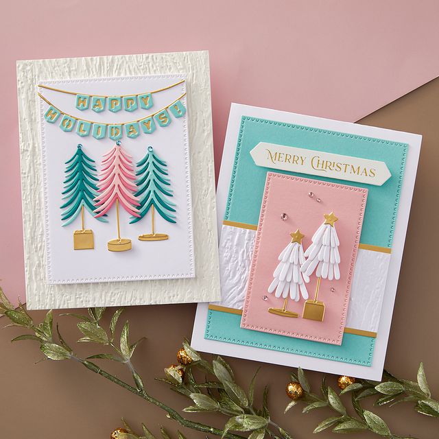 Spellbinders - Timeless Trees Collection - Dies - Whimsical Bottle Brush Trees-ScrapbookPal