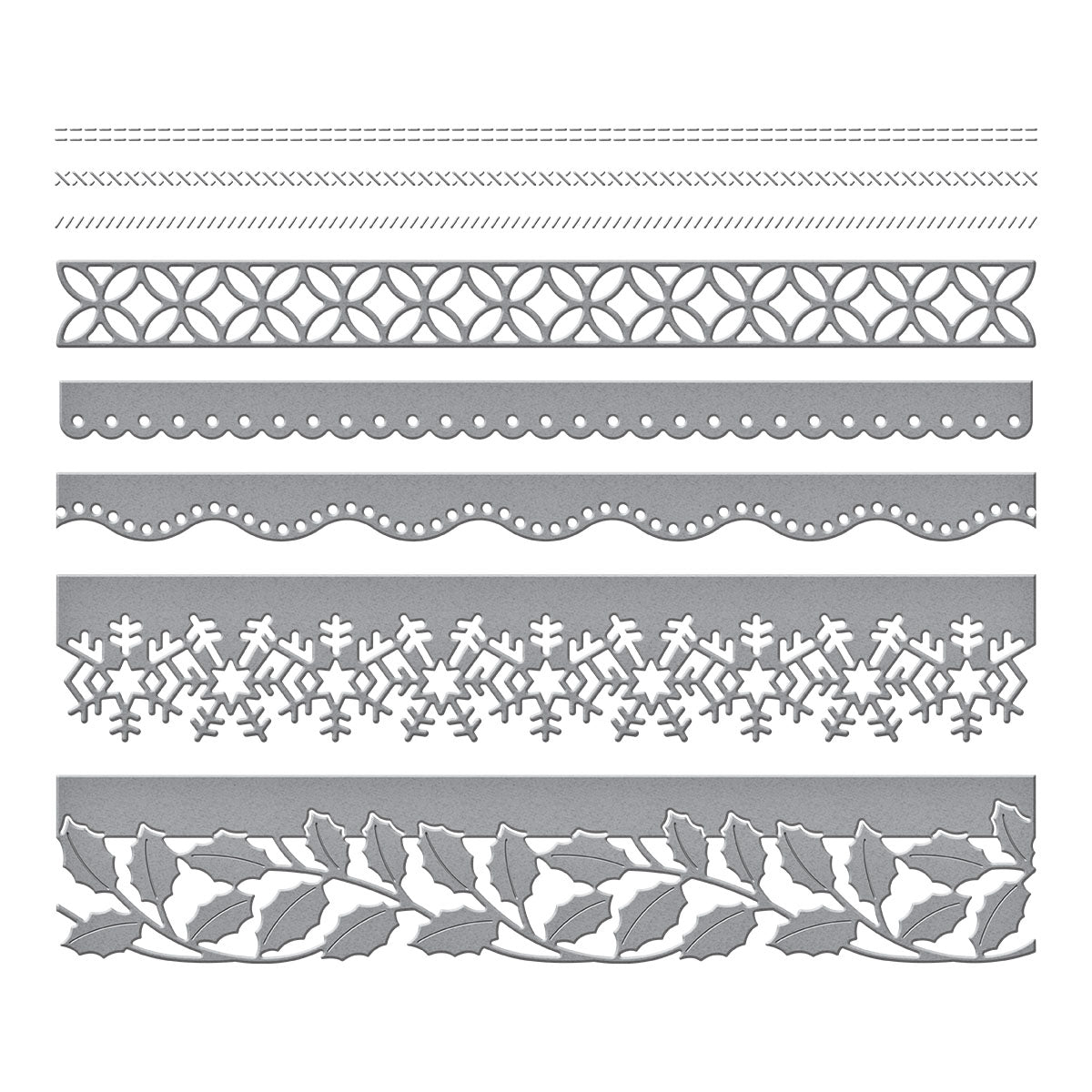 Spellbinders - Tinsel Time Collection - Dies - Winter Borders-ScrapbookPal