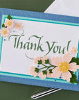 Spellbinders - Upright Italic Everyday Sentiments Collection - Letterpress + Foil Plate - Upright Italic Thank You!-ScrapbookPal