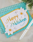 Spellbinders - Upright Italic Holiday Sentiments Collection - Letterpress + Foil Plate - Upright Italic Happy Holidays-ScrapbookPal