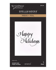 Spellbinders - Upright Italic Holiday Sentiments Collection - Letterpress + Foil Plate - Upright Italic Happy Holidays-ScrapbookPal