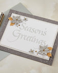 Spellbinders - Upright Italic Holiday Sentiments Collection - Letterpress + Foil Plate - Upright Italic Season's Greetings-ScrapbookPal