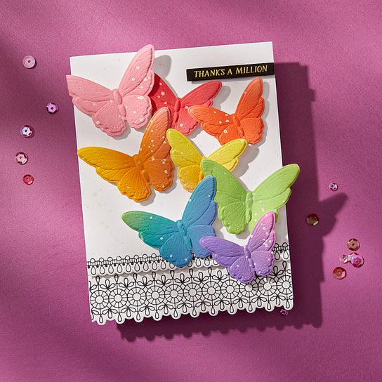 Spellbinders - Vivid Expressions Collection - 3D Emboss &amp; Cut Folder - Blooming Butterflies-ScrapbookPal