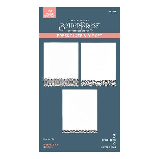 Spellbinders - Vivid Expressions Collection - Press Plates &amp; Dies - Pressed Lace Borders-ScrapbookPal
