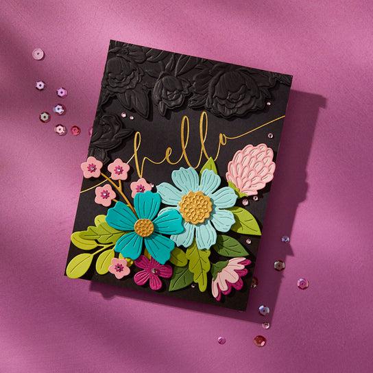Spellbinders - Vivid Expressions Collection - Press Plates - Sweeping Script Sentiments-ScrapbookPal