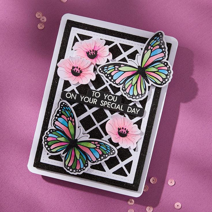 Spellbinders - Wildflowers Collection - Registration Press Plates &amp; Dies - Butterfly Silhouettes-ScrapbookPal