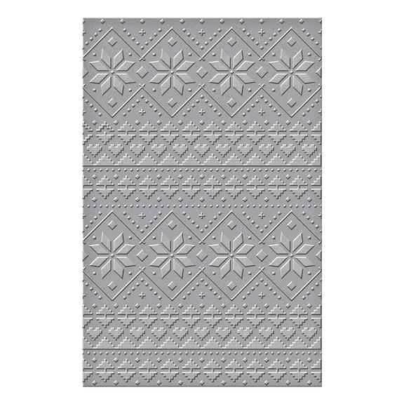 Spellbinders - Winter Tales Collection - Embossing Folder - Ski Lodge-ScrapbookPal